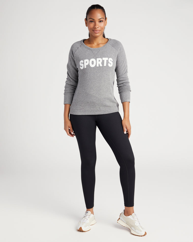 Heather Grey $|& Interval Sports Graphic Sweatshirt - SOF Full Front