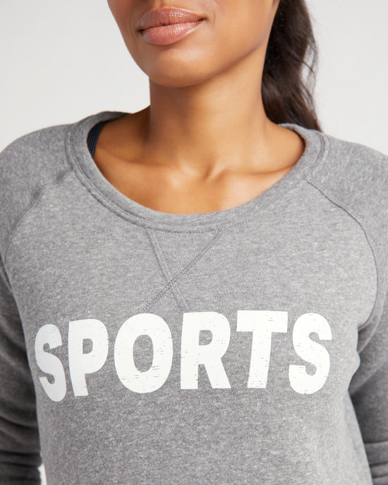 Heather Grey $|& Interval Sports Graphic Sweatshirt - SOF Detail