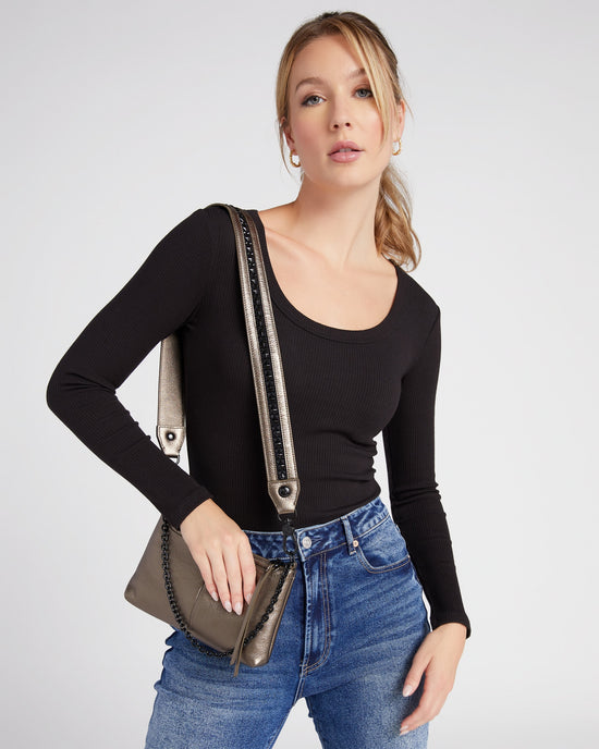 Pewter $|& Hobo Darcy Crossbody/Baguette - SOF Front