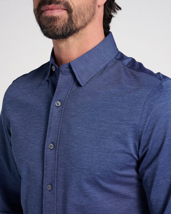 Denim Blue Oxford $|& Rhone Commuter Shirt Slim - SOF Detail