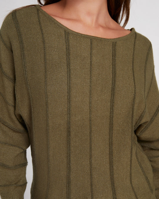 Myrtle Heather $|& Liverpool Dolman Stripe Sweater - SOF Detail