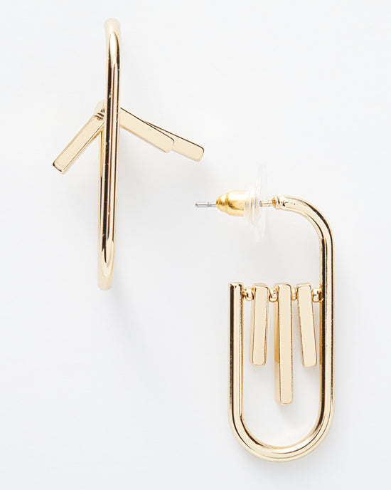 Gold $|& Marlyn Schiff Elongated Charm Hoops - Hanger Detail