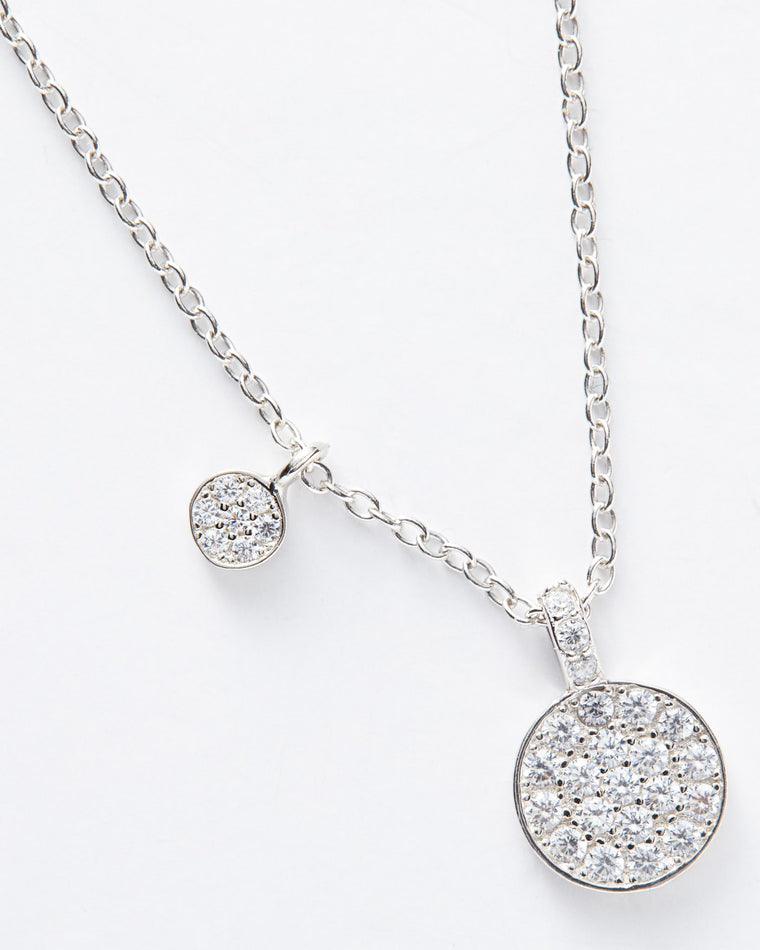 Sterling Silver $|& Marlyn Schiff Double Pave Circle Necklace - Hanger Detail