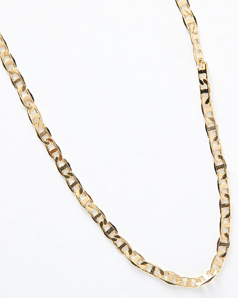 Gold $|& Marlyn Schiff Mariner Anchor Link Chain Necklace 18" - Hanger Detail