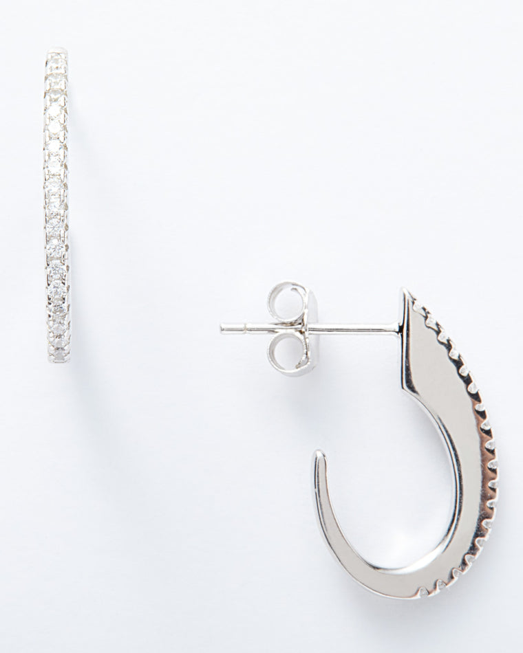 Sterling Silver $|& Marlyn Schiff Dew Drop CZ Hoops - Hanger Detail