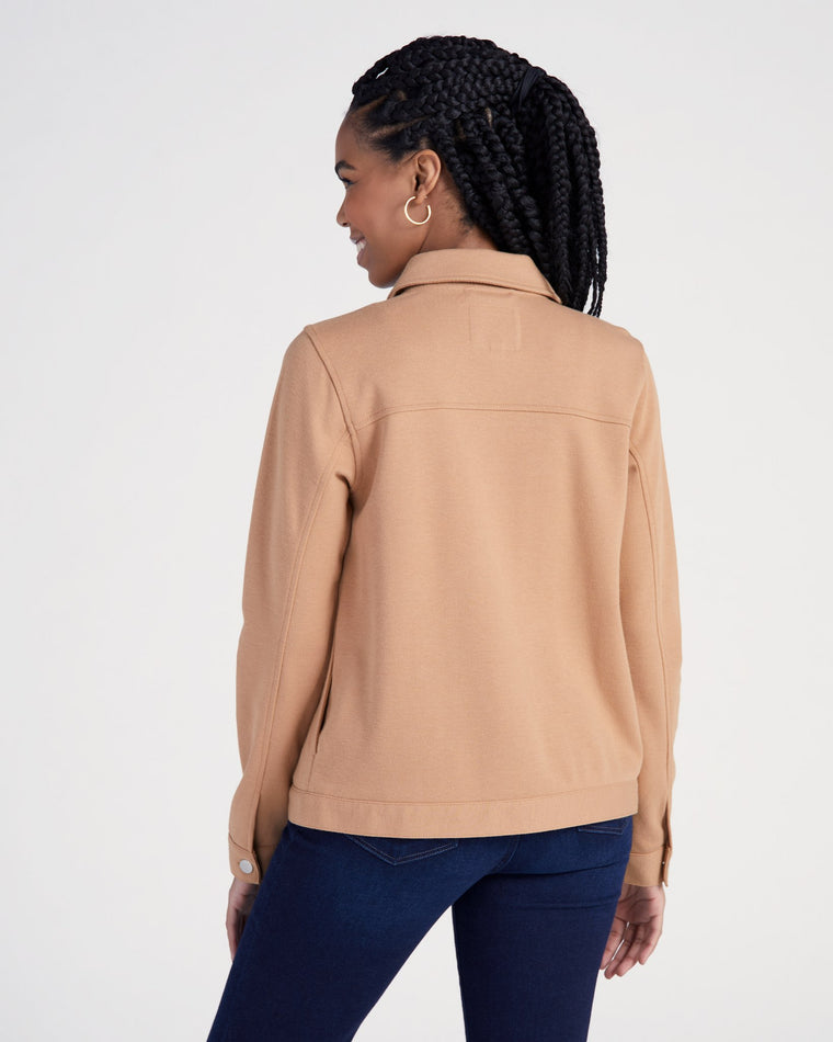 Dark Khaki $|& Thread & Supply Amberleigh Knit Jacket - SOF Back