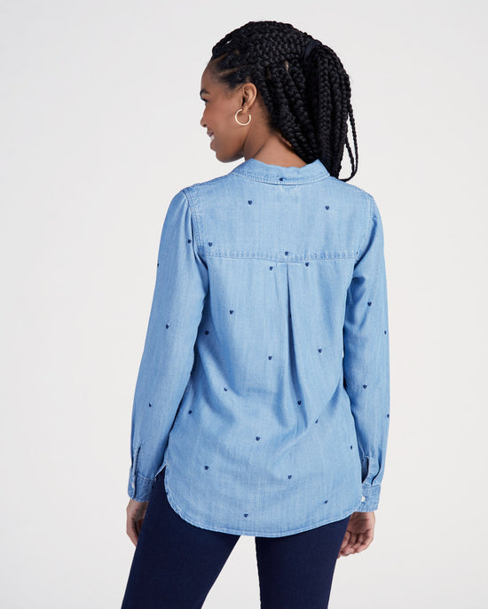 Mia Wash Hearts Blue $|& Thread & Supply Bae Shirt - SOF Back