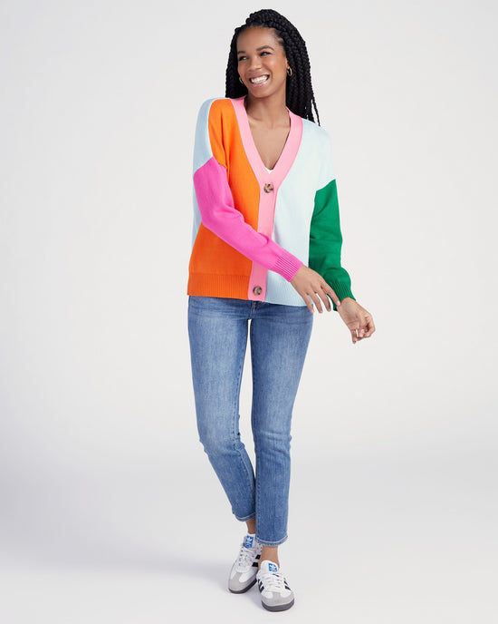 Multi $|& Vigoss Colorblock Cardigan - SOF Full Front