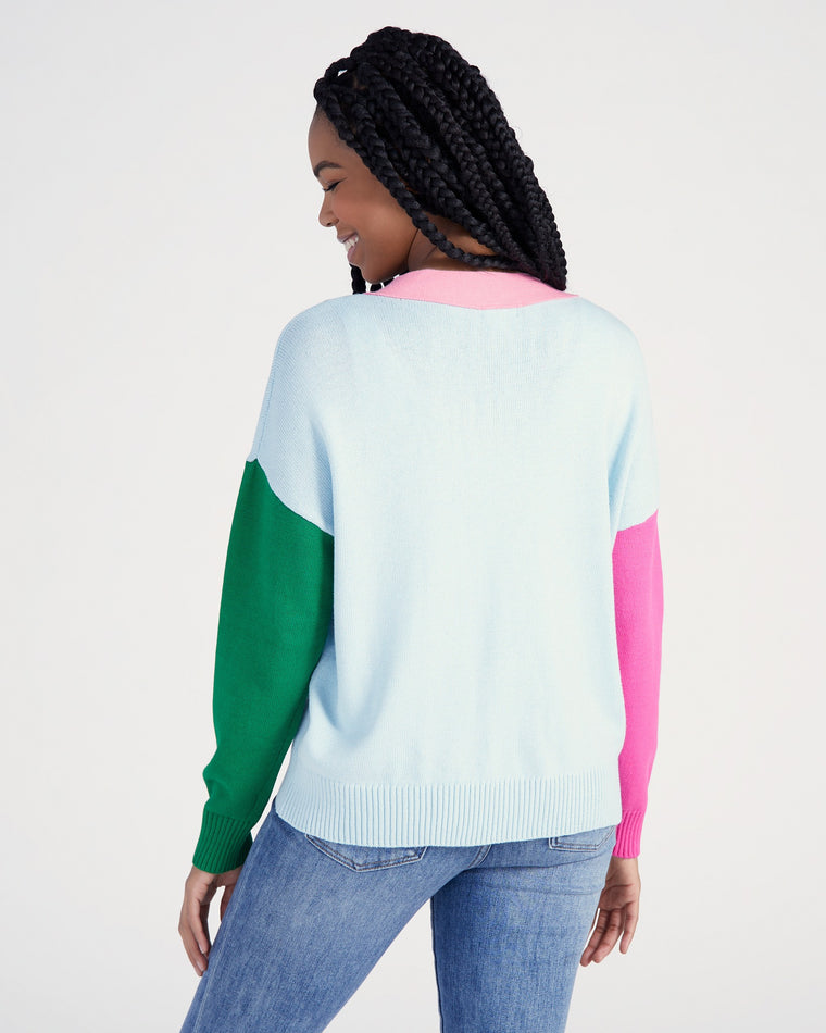 Multi $|& Vigoss Colorblock Cardigan - SOF Back