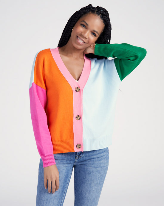 Multi $|& Vigoss Colorblock Cardigan - SOF Front