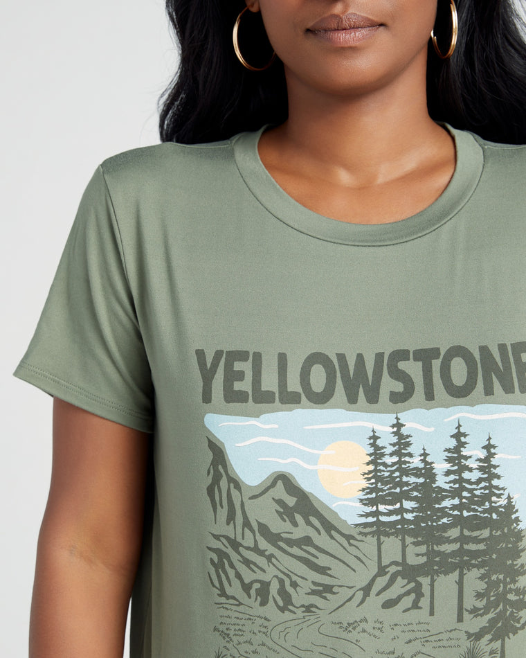 Desert Moss Green $|& Herizon Yellowstone  Herizon Graphic Tee - SOF Detail