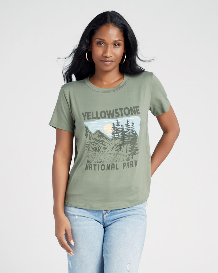 Desert Moss Green $|& Herizon Yellowstone  Herizon Graphic Tee - SOF Front