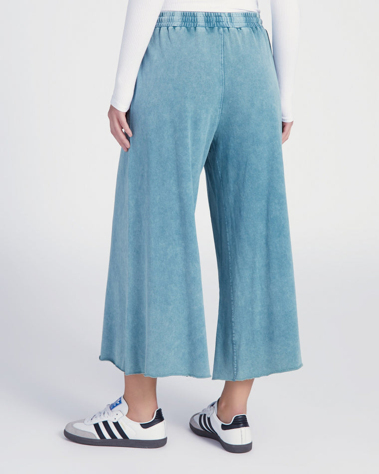 Teal Green $|& Easel Washed Terry Wide Leg Pant - SOF Back