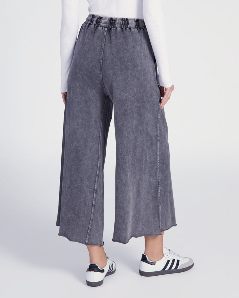 Black $|& Easel Washed Terry Wide Leg Pant - SOF Back