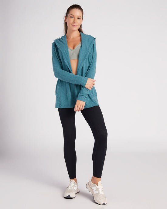 Heathered Spruced Up $|& Interval Carefree Solid Hacci Cardigan - SOF Full Front