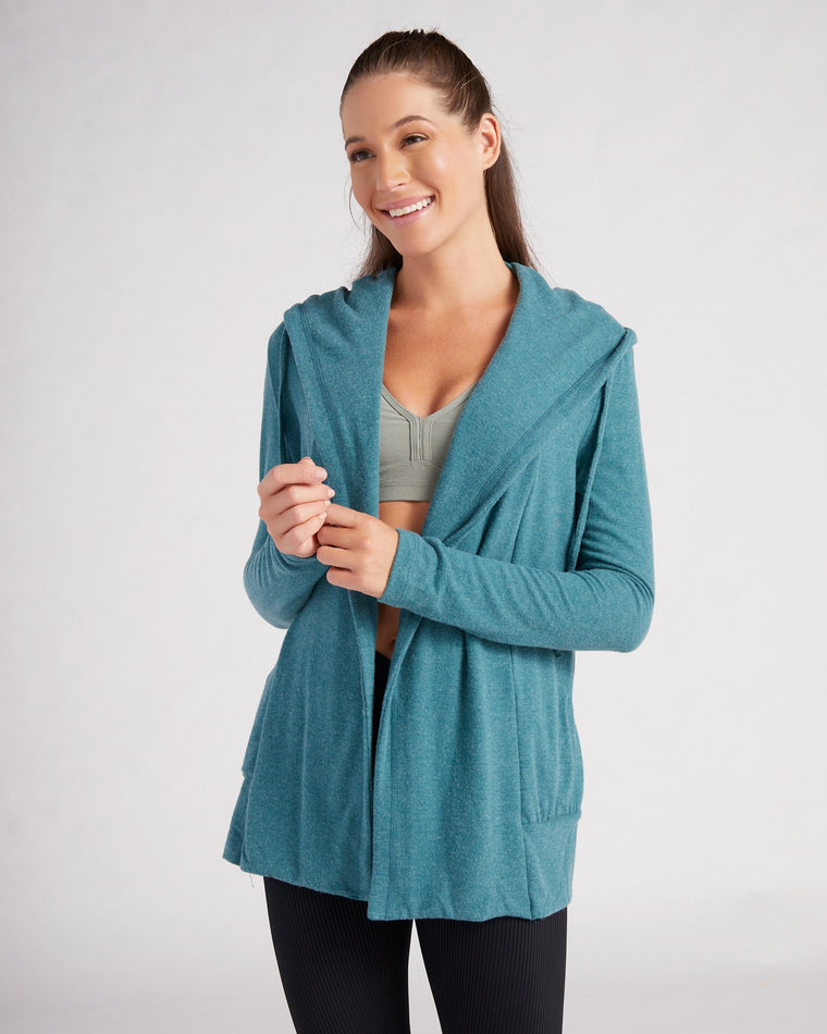 Heathered Spruced Up $|& Interval Carefree Solid Hacci Cardigan - SOF Front