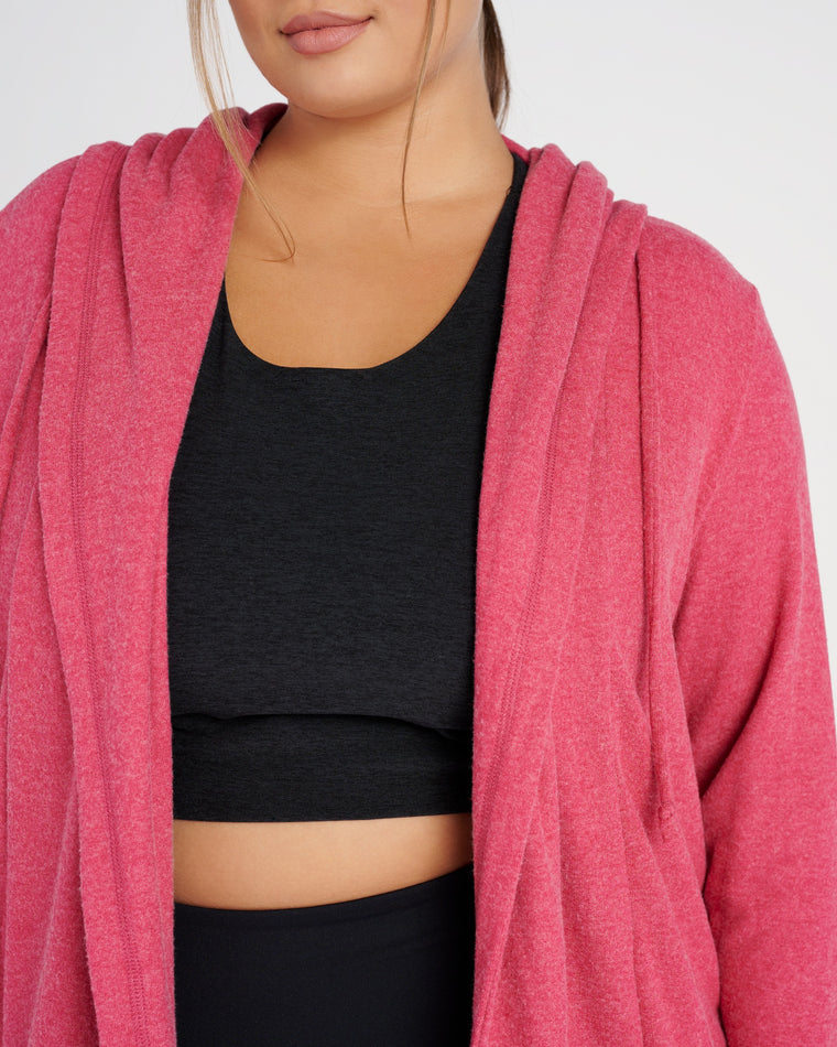 Heathered Sangria $|& Interval Carefree Solid Hacci Cardigan - SOF Detail