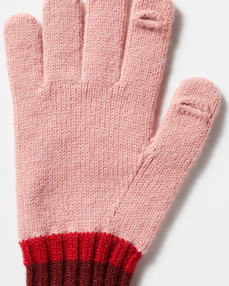 Pink $|& Pissenlit Colorblock Split Finger Gloves - Hanger Detail