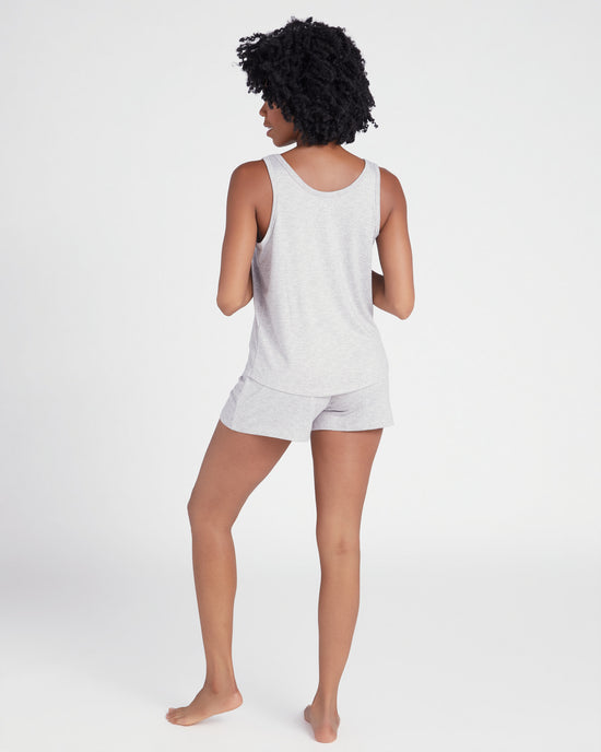 Heather Grey $|& Softies Dream Tank Top with Shorts Lounge Set - SOF Back