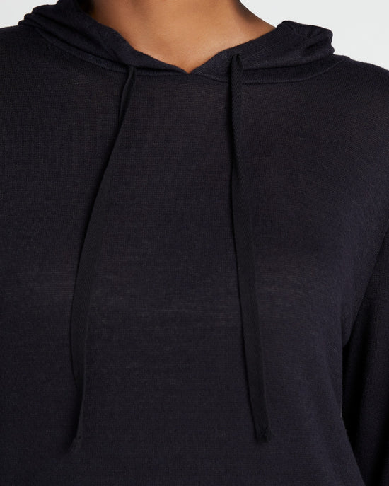 Black $|& Bobeau Cozy Long Sleeve Hoodie - SOF Detail