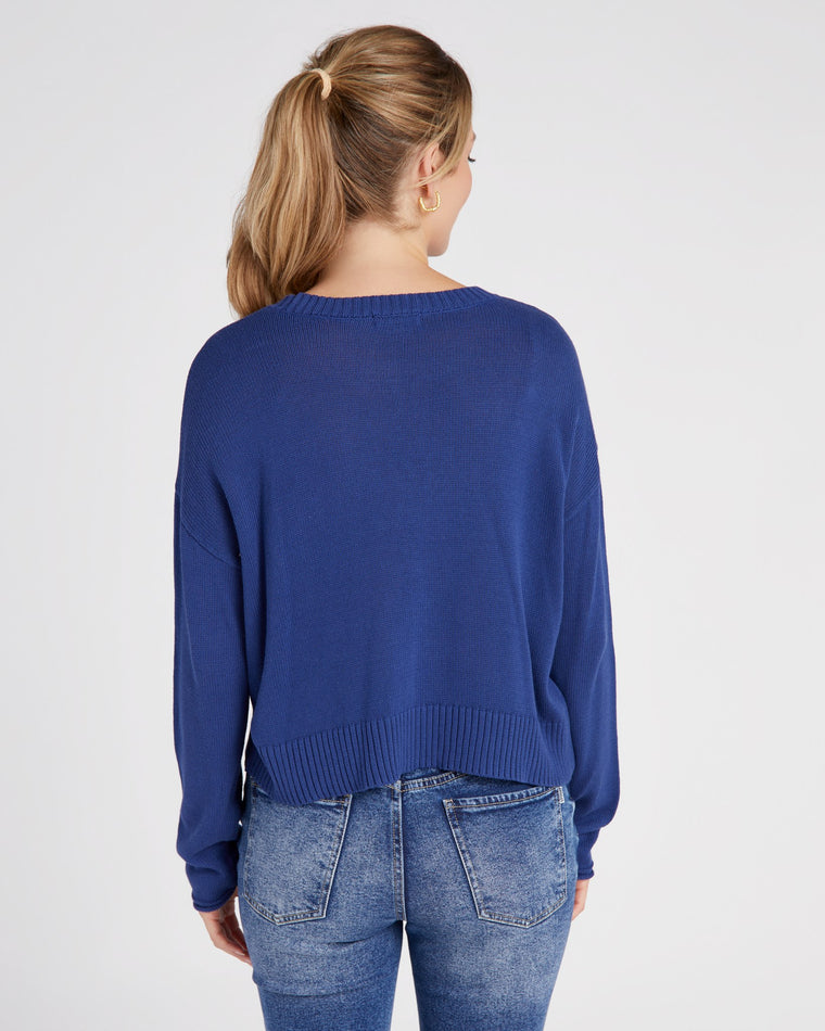Space Blue $|& Z Supply Sienna Paris Sweater - SOF Back