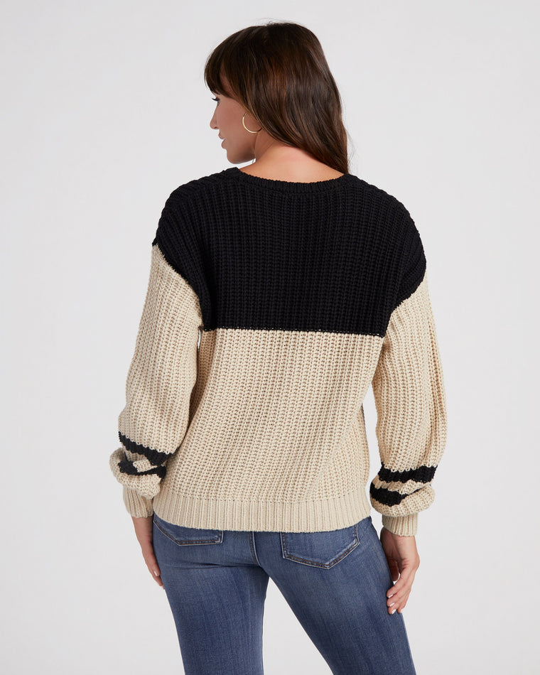 Oat $|& Z Supply Lyndon Colorblock Sweater - SOF Back