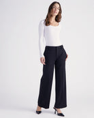 Black $|& Liverpool Kelsey Wide Leg Trouser - SOF Full Front