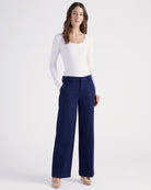 Cadet Blue $|& Liverpool Kelsey Wide Leg Trouser - SOF Full Front