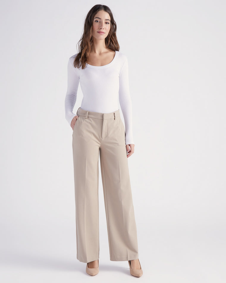 Biscuit Tan $|& Liverpool Kelsey Wide Leg Trouser - SOF Full Front