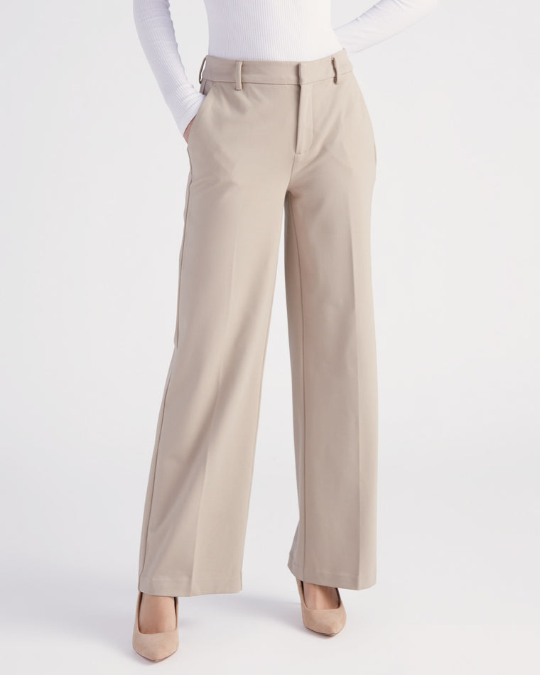 Biscuit Tan $|& Liverpool Kelsey Wide Leg Trouser - SOF Front