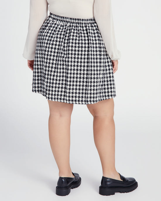 Black $|& Baevely Tweed Print Mini Skirt - SOF Back