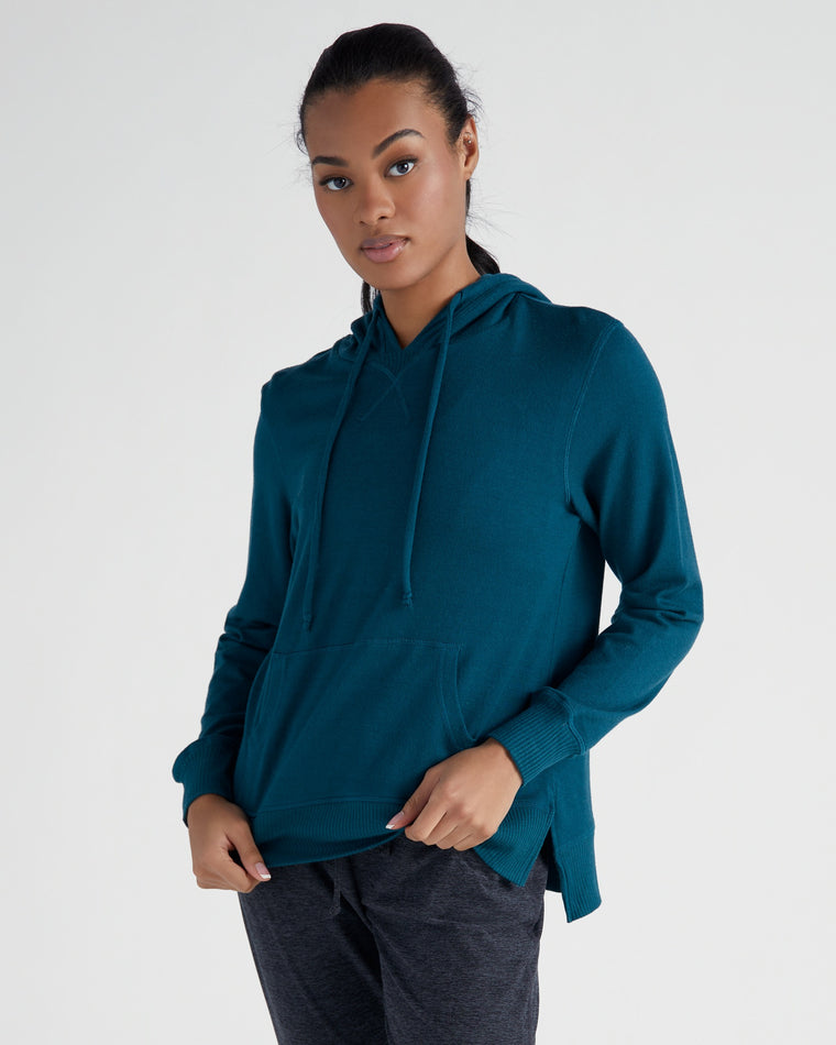 Reflecting Pond $|& Interval Hacci Pocket Hoodie with Ribbed - SOF Front