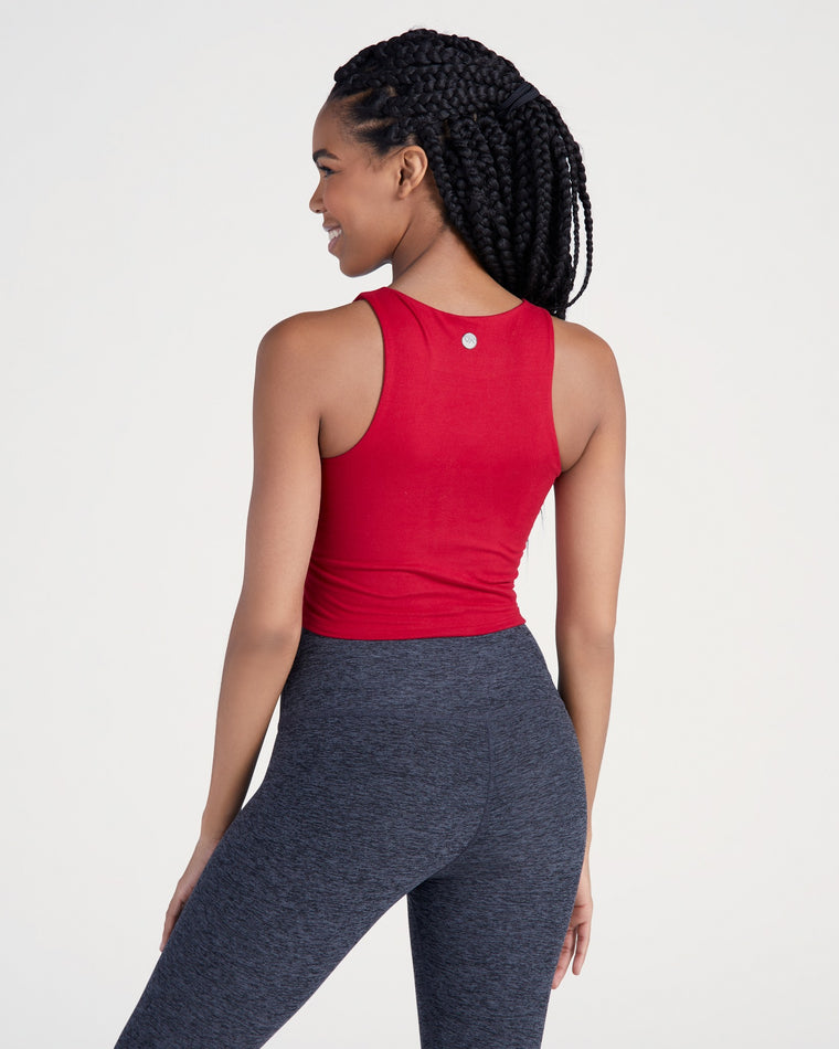 Red yoga tank online