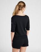 Black $|& Interval Flex Fleece Short Sleeve Top - SOF Back