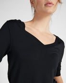 Black $|& Interval Flex Fleece Short Sleeve Top - SOF Detail
