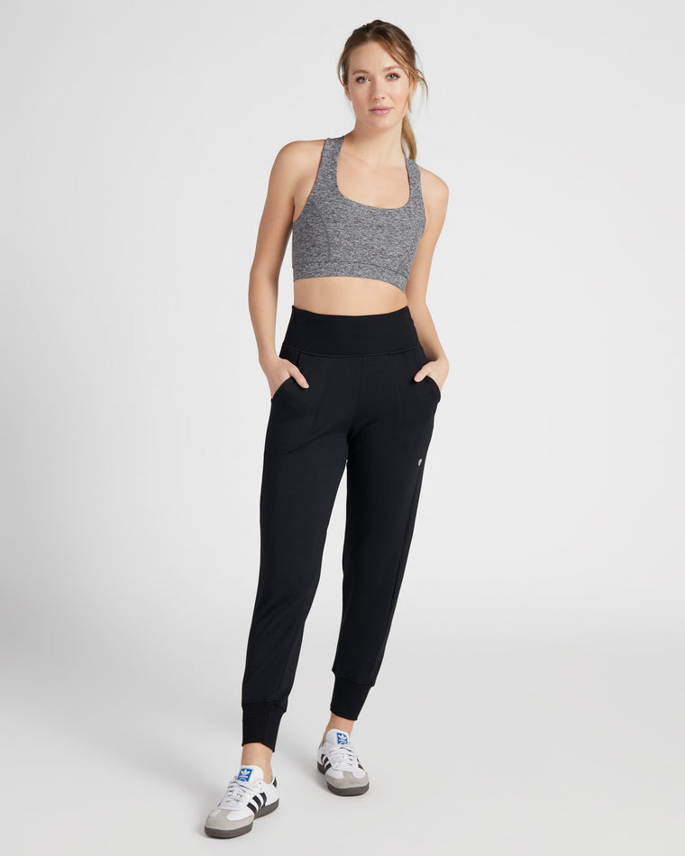 Black $|& Interval Flex Flat Front Jogger - SOF Full Front