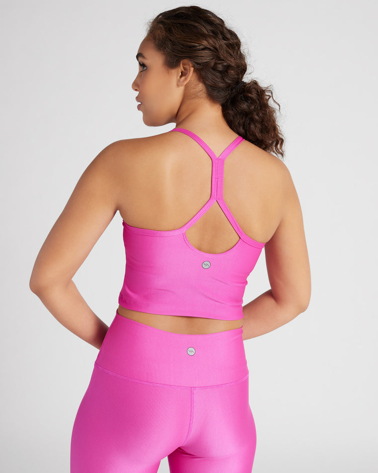 Fuschia $|& Interval Revive Ribbed Agility Bra - SOF Back