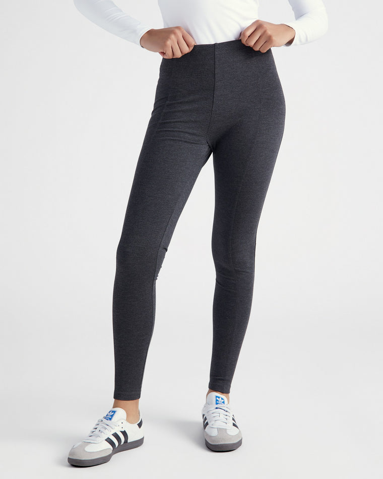 Heather Charcoal $|& Search For Sanity Seamed Ponte Legging - SOF Front