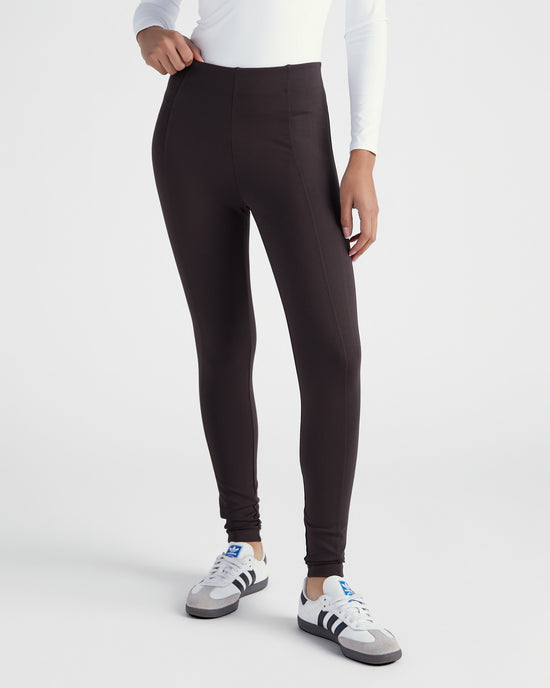 Espresso $|& Search For Sanity Seamed Ponte Legging - SOF Front