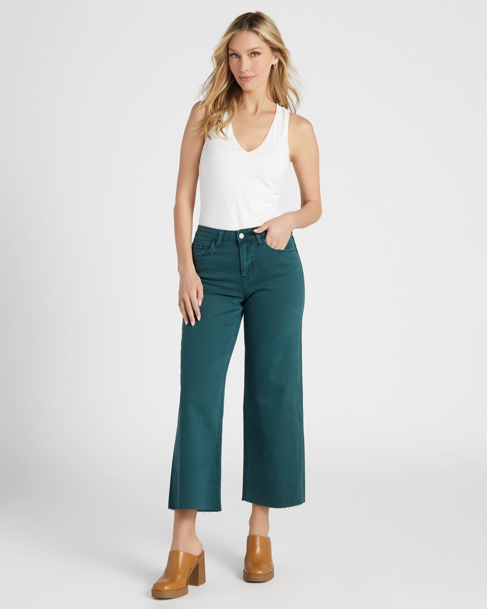 High Rise Crop Wide Leg