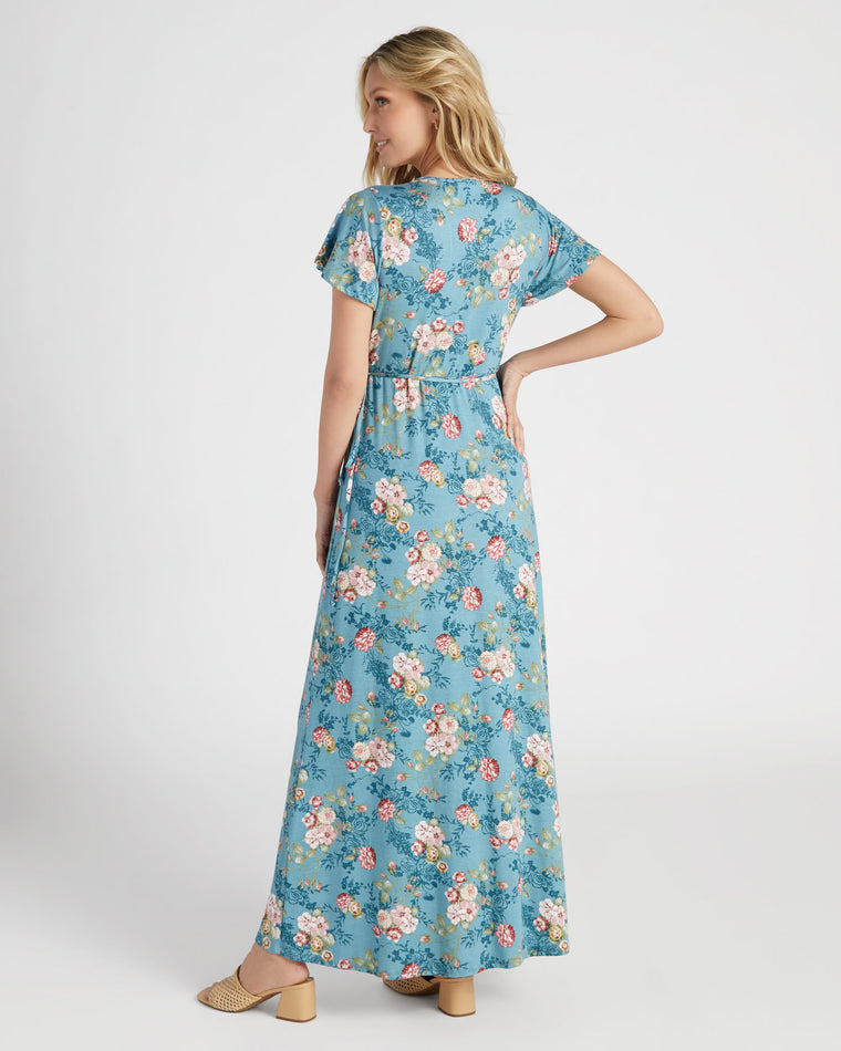 Blue $|& Chris & Carol Floral Print Maxi Dress - SOF Back